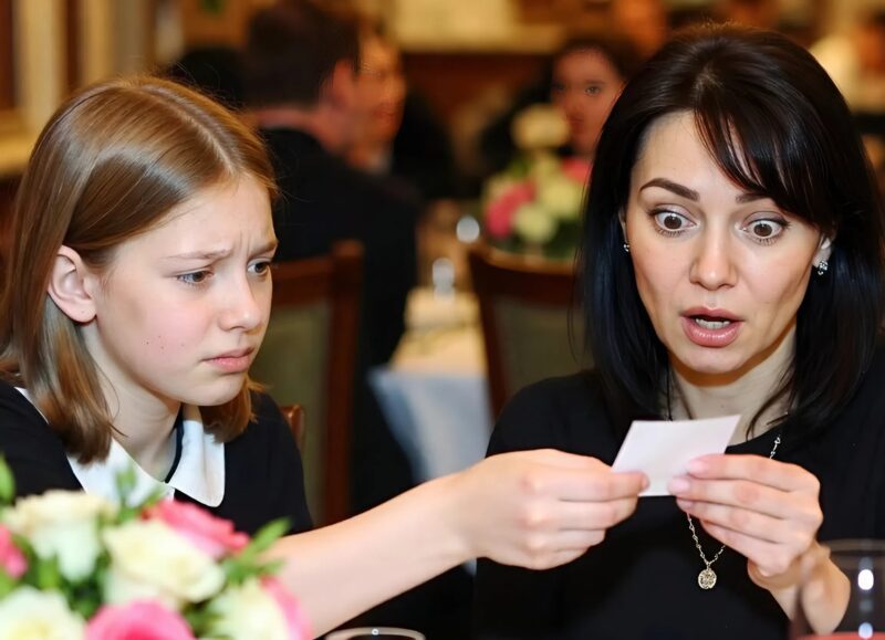 Aile yemeği sırasında kızım bana gizlice bir not verdi 